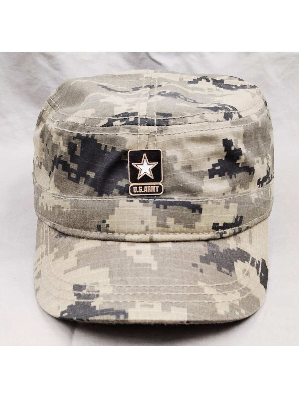 U.S. Army Digital Camo Patrol Cadet Hat Cap M/L Star Logo Pin Military